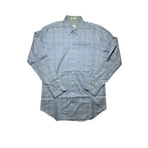 Peter Millar Button Up Polo Shirt Plaid Men’s Long Sleeve